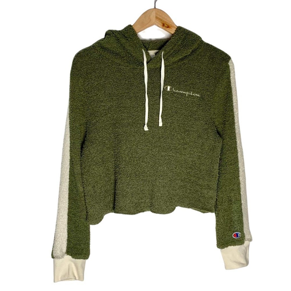 Champion Olive Green and Cream Women's Sweater
